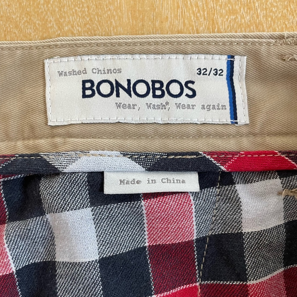 Bonobos Slim Straight Washed Chinos 32/32 in Khaki - Picture 3 of 5